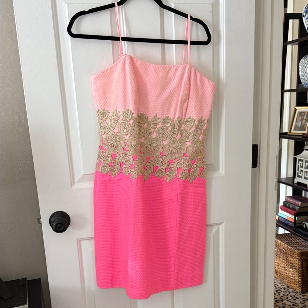 Lilly Pulitzer Pink and Gold Dress